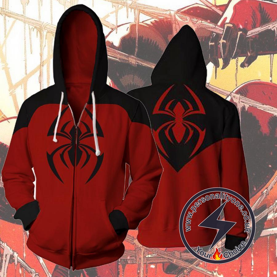 Spiderman Scarlet Spider Kaine Parker Zip Up Hoodie Jacket